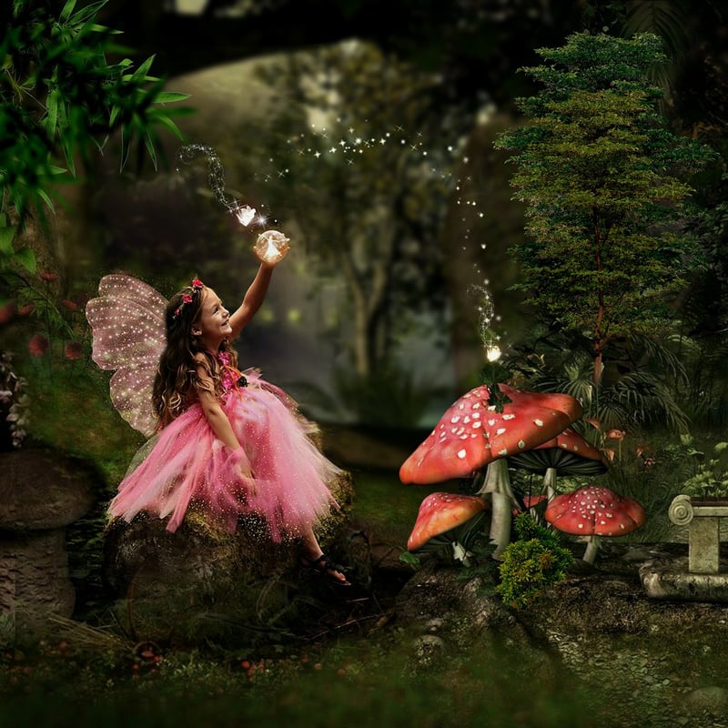 Fireflies in Twilight Fairy Forest